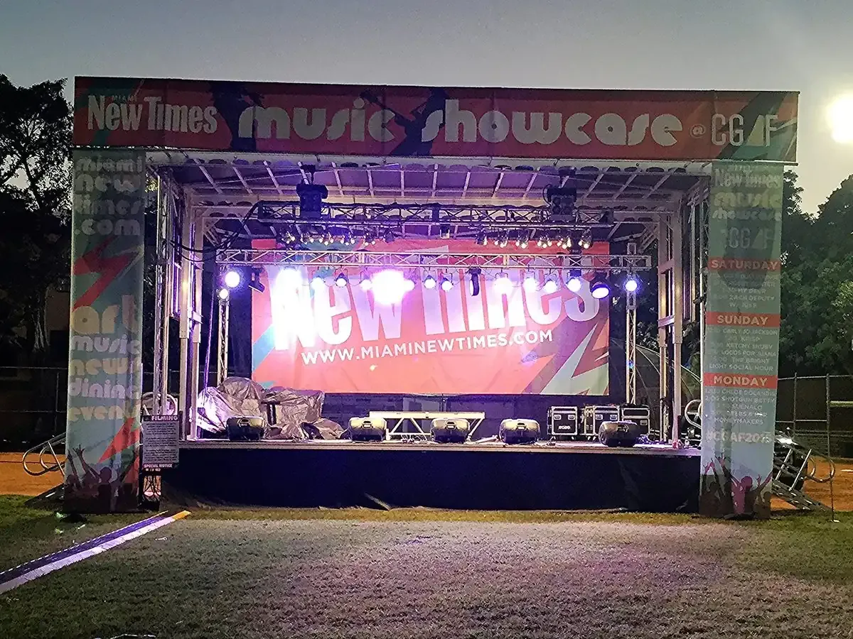 APEX stage at the New Times Music Showcase at night