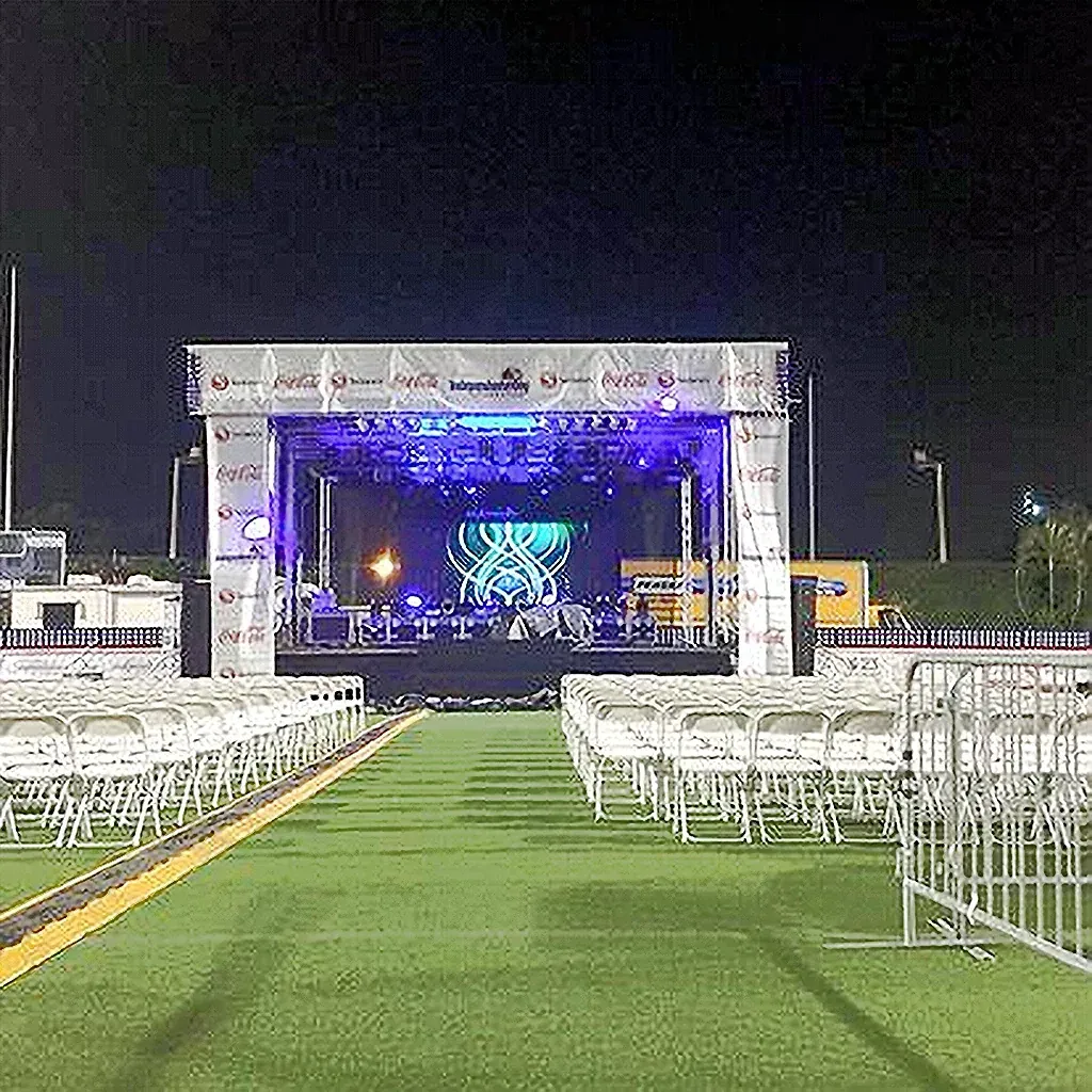 APEX 3224 stage configured as a broadcast-ready live set