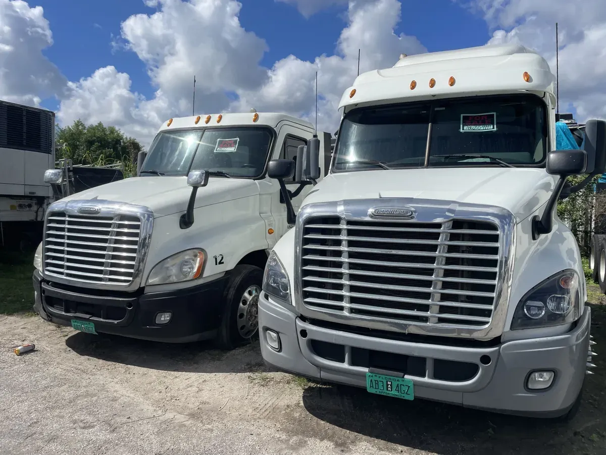 Reflections Productions semi trucks lined up at the Princeton yard